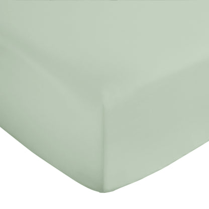 Bianca 400TC Cotton Sateen Fitted Sheet - Green