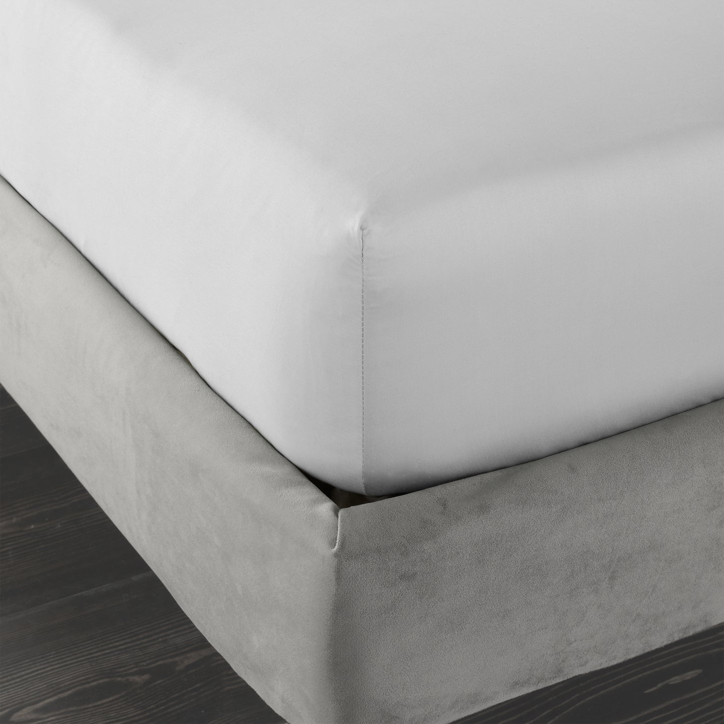Bianca 400TC Cotton Sateen Fitted Sheet - Dove Grey