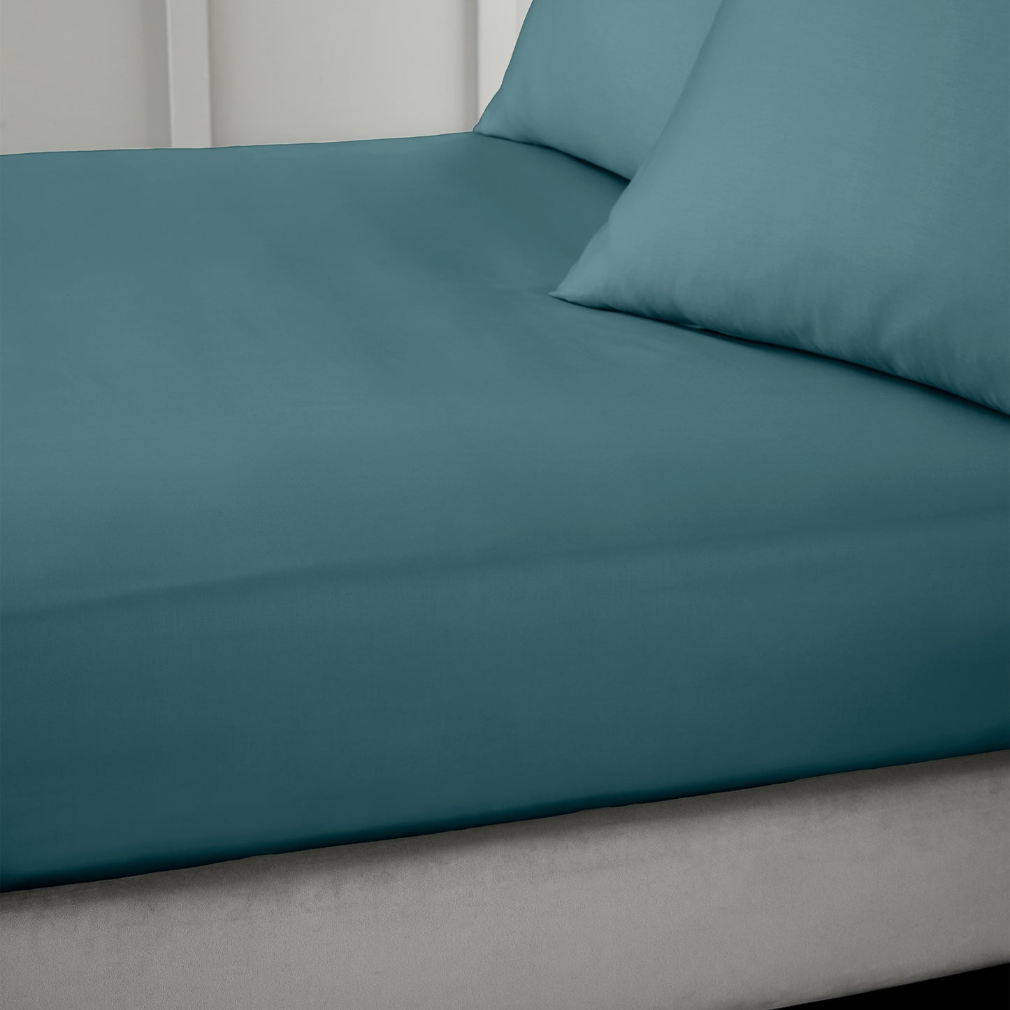 Bianca 400TC Cotton Sateen Fitted Sheet - Teal
