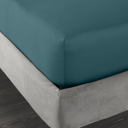 Bianca 400TC Cotton Sateen Fitted Sheet - Teal