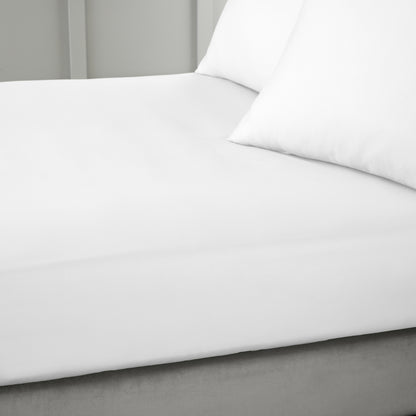 Bianca 400TC Cotton Sateen Fitted Sheet - White