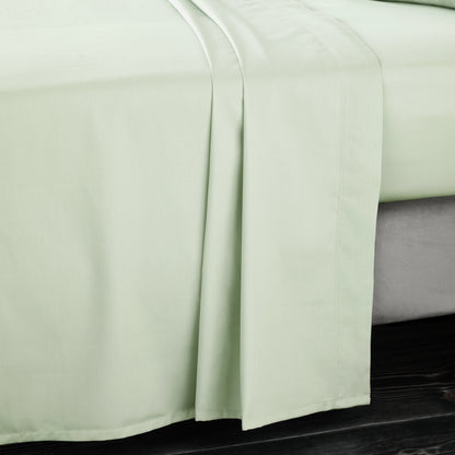 Bianca 400TC Cotton Sateen Fitted Sheet - Green