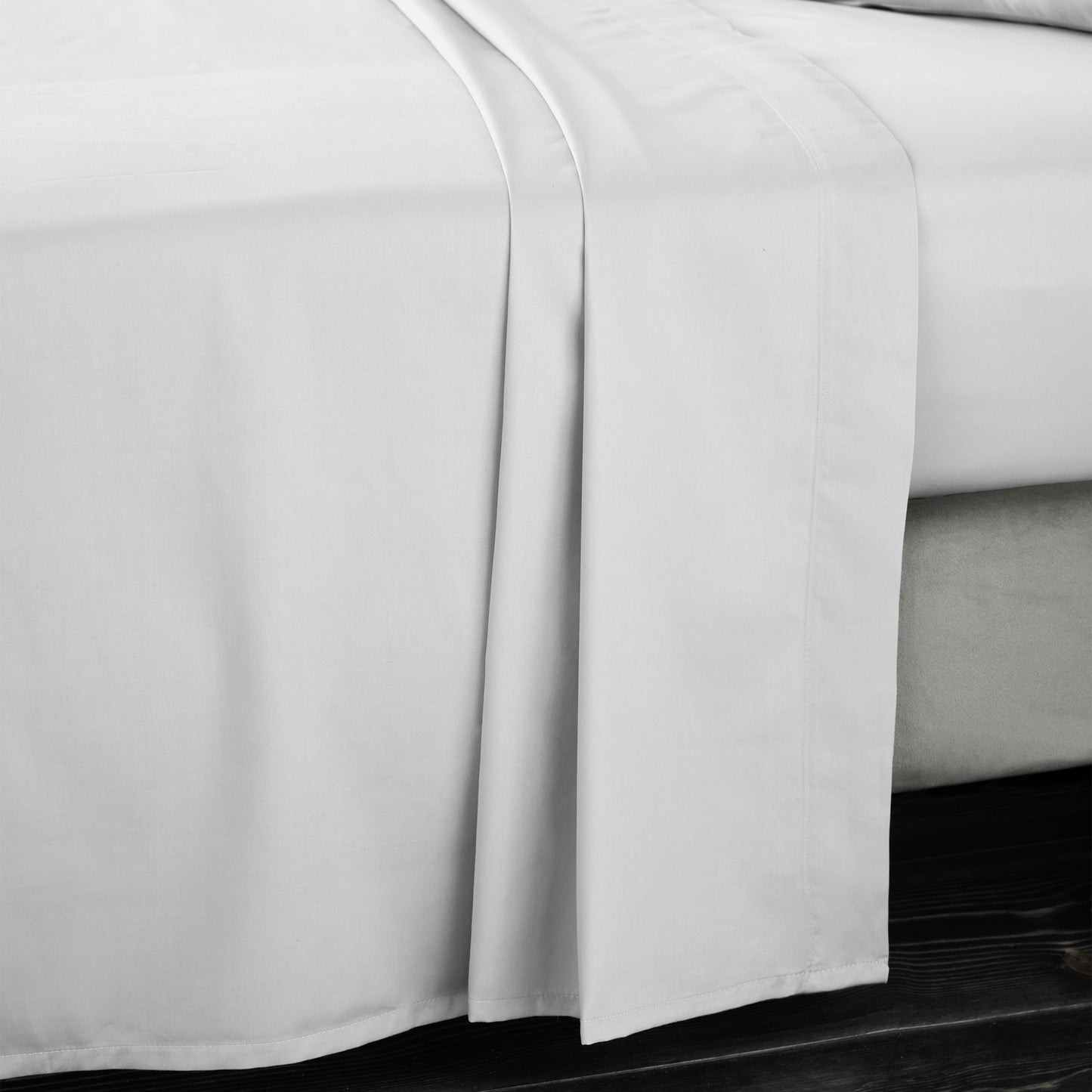 Bianca 400TC Cotton Sateen Fitted Sheet - Dove Grey