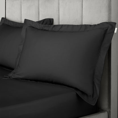 Bianca 400TC Cotton Sateen Fitted Sheet - Black