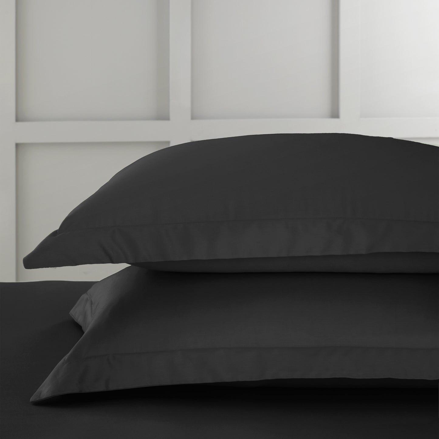 Bianca 400TC Cotton Sateen Fitted Sheet - Black