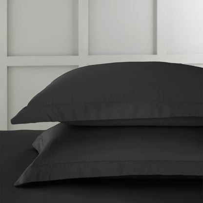 Bianca 400TC Cotton Sateen Fitted Sheet - Black