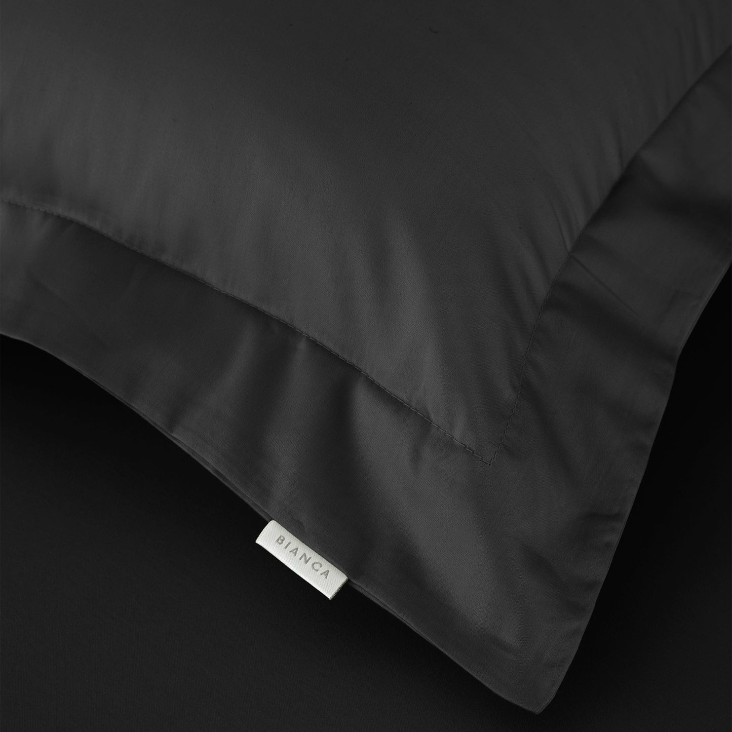 Bianca 400TC Cotton Sateen Fitted Sheet - Black