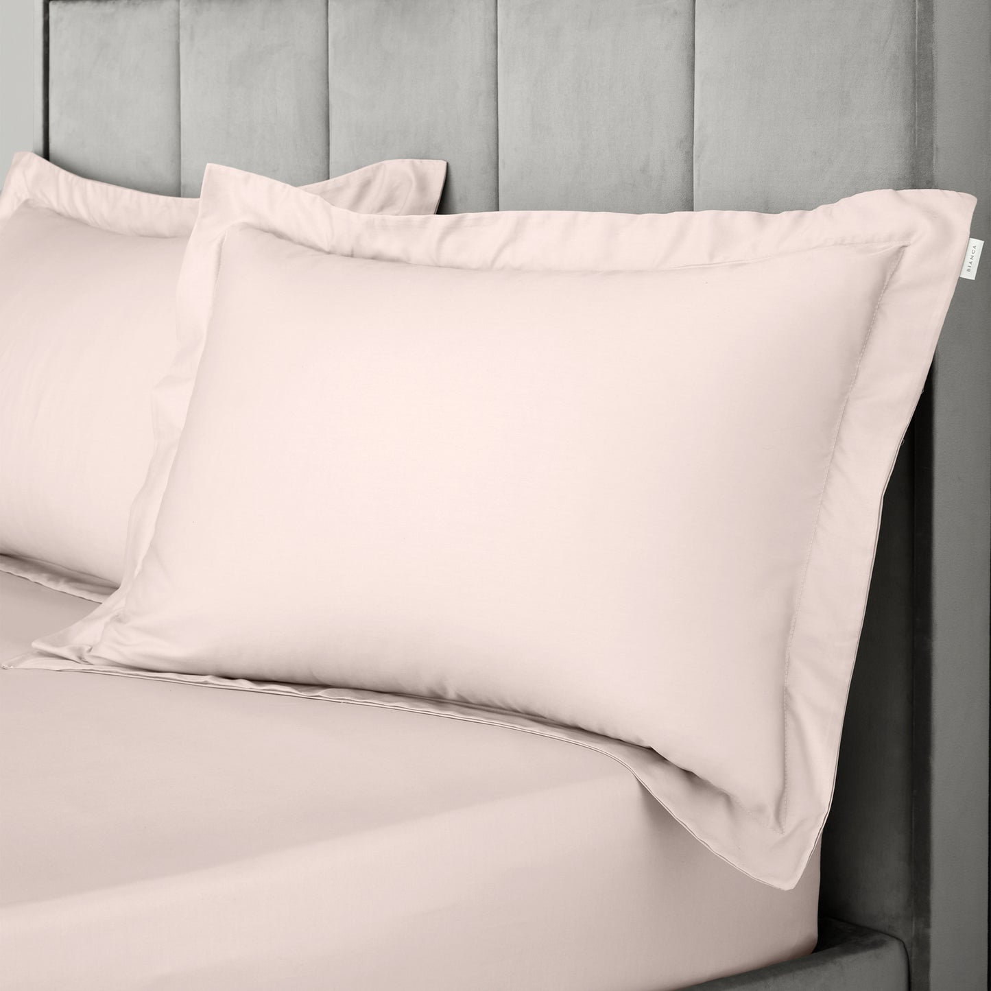 Bianca 400TC Cotton Sateen Fitted Sheet - Blush