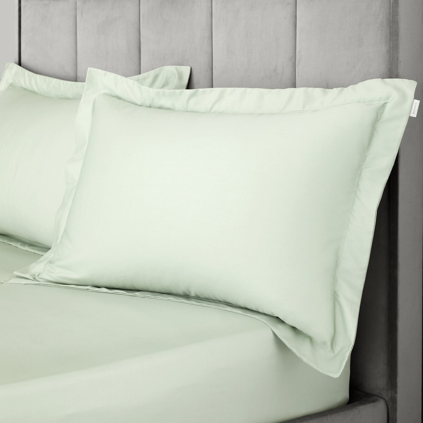 Bianca 400TC Cotton Sateen Fitted Sheet - Green