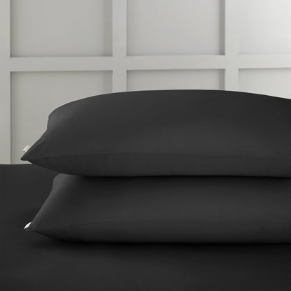 Bianca 400TC Cotton Sateen Fitted Sheet - Black