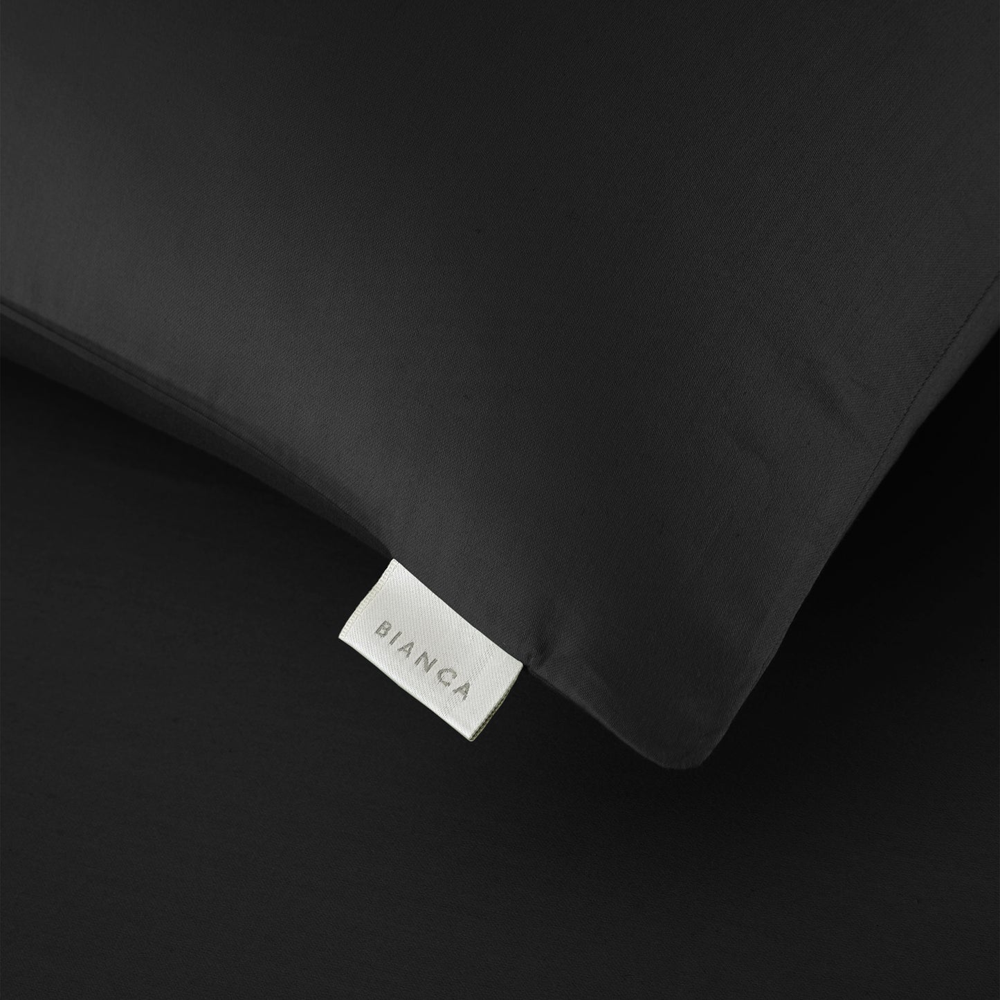 Bianca 400TC Cotton Sateen Fitted Sheet - Black