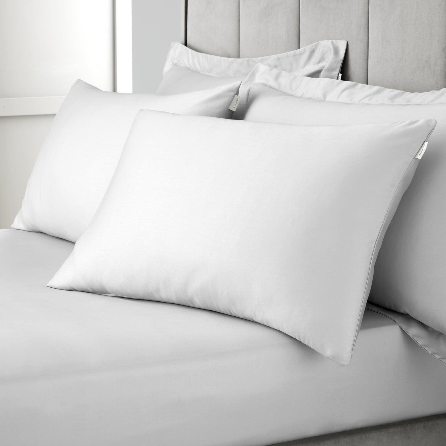 Bianca 400TC Cotton Sateen Fitted Sheet - Dove Grey