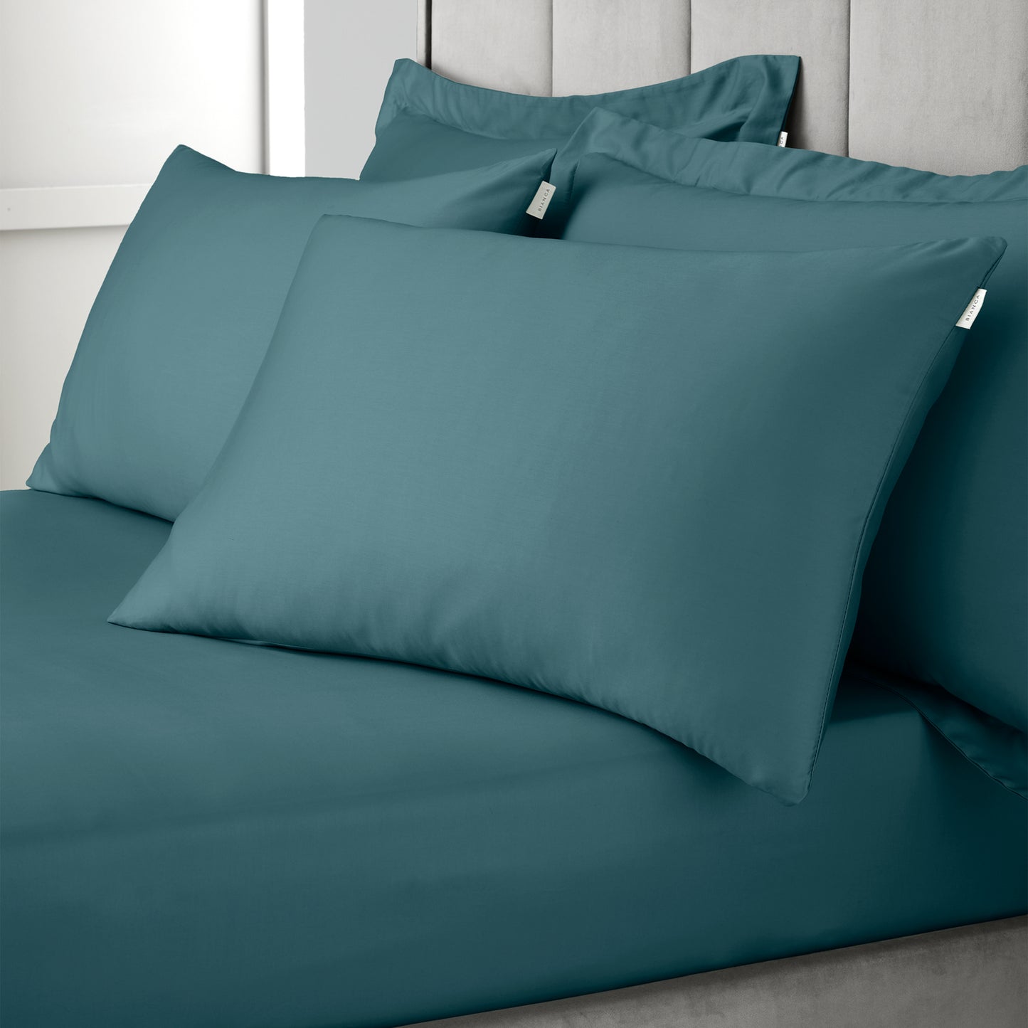 Bianca 400TC Cotton Sateen Fitted Sheet - Teal