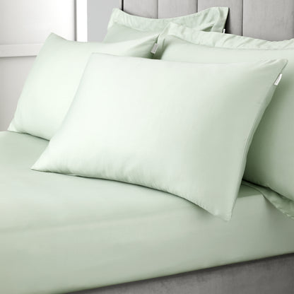 Bianca 400TC Cotton Sateen Fitted Sheet - Green