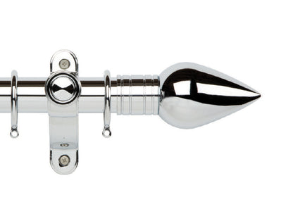 Hallis Galleria Metals Teardrop 35mm Metal Curtain Pole - Chrome