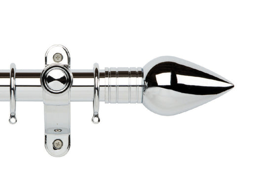 Hallis Galleria Metals Teardrop 35mm Metal Curtain Pole - Chrome