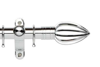 Hallis Galleria Metals Caged Spear 35mm Metal Curtain Pole - Chrome
