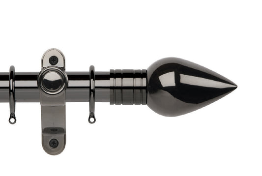 Hallis Galleria Metals Teardrop 35mm Metal Curtain Pole - Black Nickel