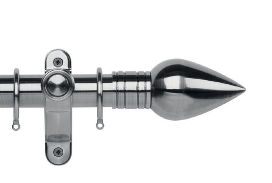 Hallis Galleria Metals Teardrop 35mm Metal Curtain Pole - Brushed Silver