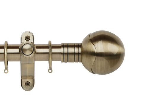 Hallis Galleria Metals Orb 35mm Metal Curtain Pole - Burnished Brass