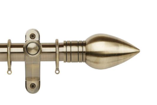 Hallis Galleria Metals Teardrop 35mm Metal Curtain Pole - Burnished Brass
