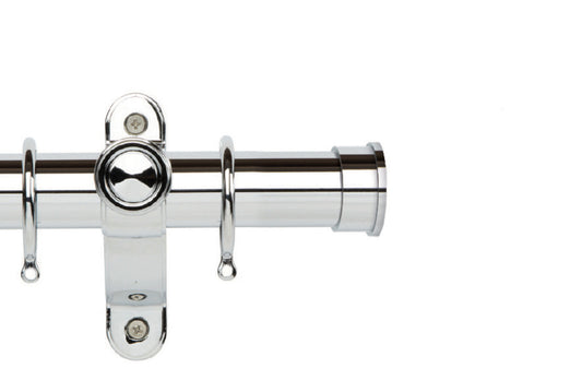 Hallis Galleria Metals End Cap 35mm Metal Curtain Pole - Chrome