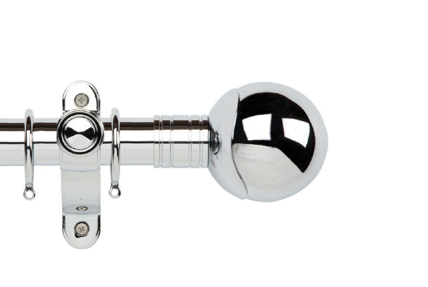 Hallis Galleria Metals Orb 50mm Metal Curtain Pole - Chrome
