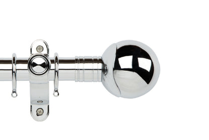 Hallis Galleria Metals Orb 50mm Metal Curtain Pole - Chrome