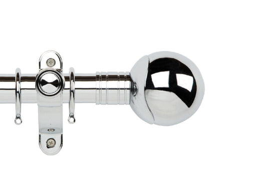 Hallis Galleria Metals Orb 50mm Metal Curtain Pole - Chrome