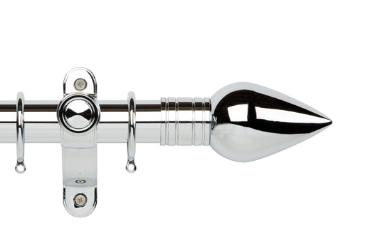 Hallis Galleria Metals Teardrop 50mm Metal Curtain Pole - Chrome