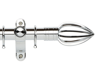 Hallis Galleria Metals Caged Spear 50mm Metal Curtain Pole - Chrome