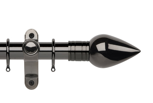 Hallis Galleria Metals Teardrop 50mm Metal Curtain Pole - Black Nickel