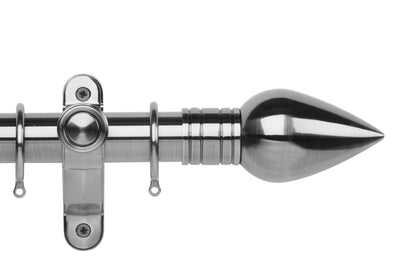 Hallis Galleria Metals Teardrop 50mm Metal Curtain Pole - Brushed Silver