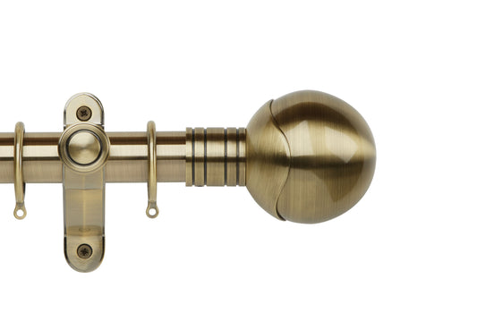 Hallis Galleria Metals Orb 50mm Metal Curtain Pole - Burnished Brass