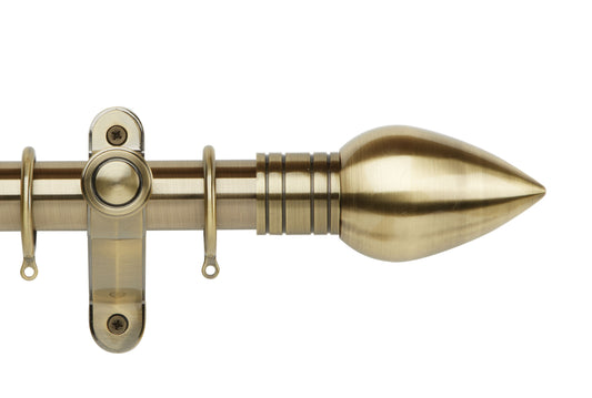 Hallis Galleria Metals Teardrop 50mm Metal Curtain Pole - Burnished Brass