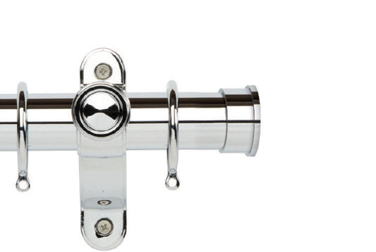 Hallis Galleria Metals End Cap 50mm Metal Curtain Pole - Chrome