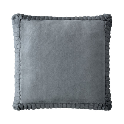 Catherine Lansfield Velvet And Faux Fur Filled Cushion - Charcoal