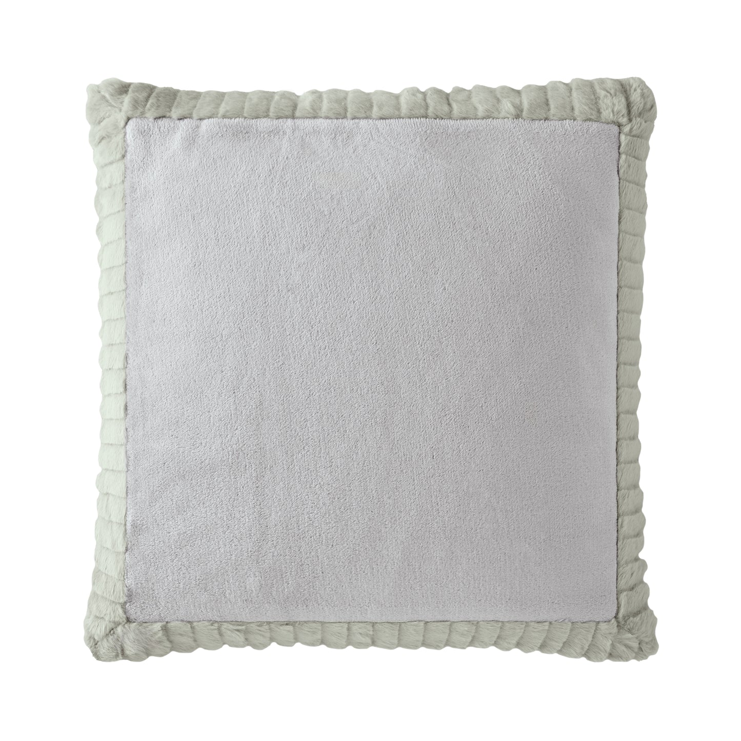 Catherine Lansfield Velvet And Faux Fur Filled Cushion - Natural