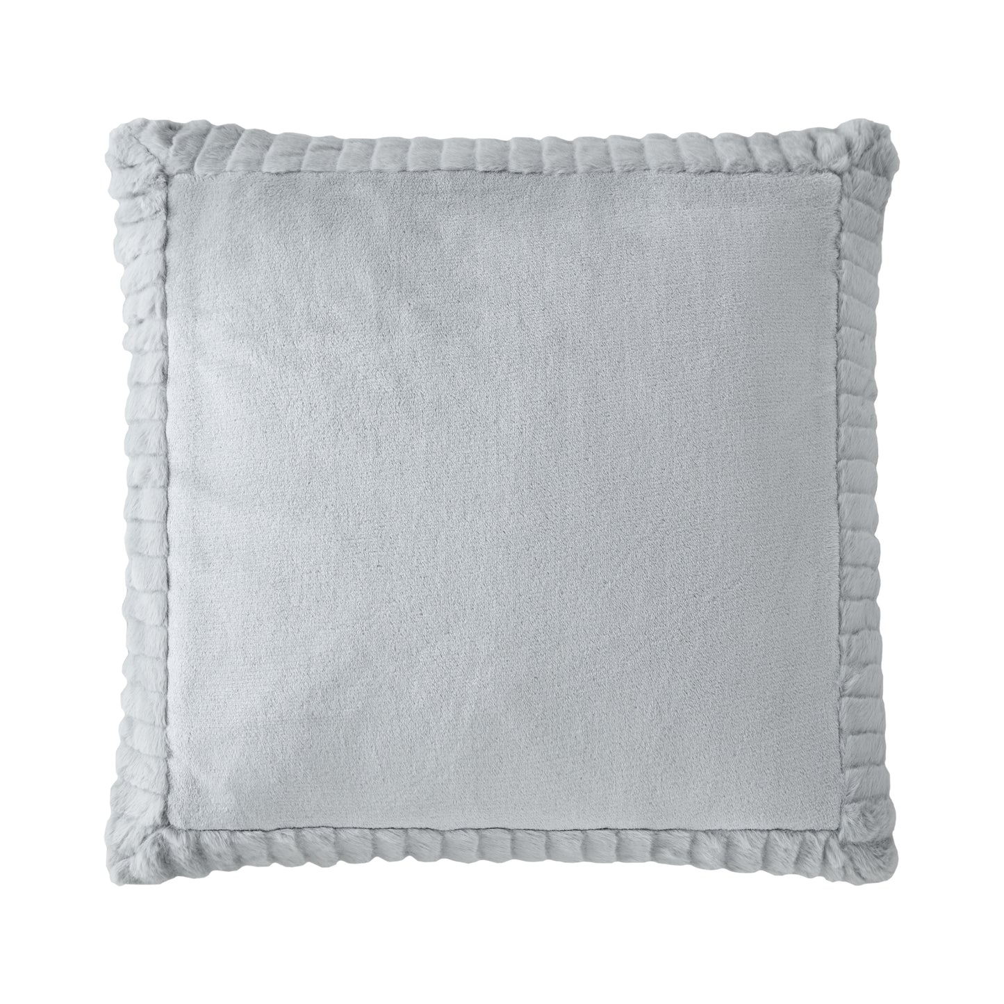 Catherine Lansfield Velvet And Faux Fur Filled Cushion - Silver