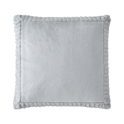 Catherine Lansfield Velvet And Faux Fur Filled Cushion - Silver