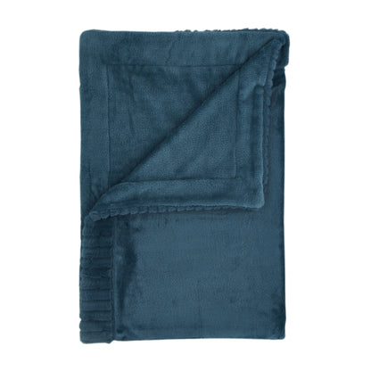 Catherine Lansfield Velvet And Faux Fur Throw - Teal