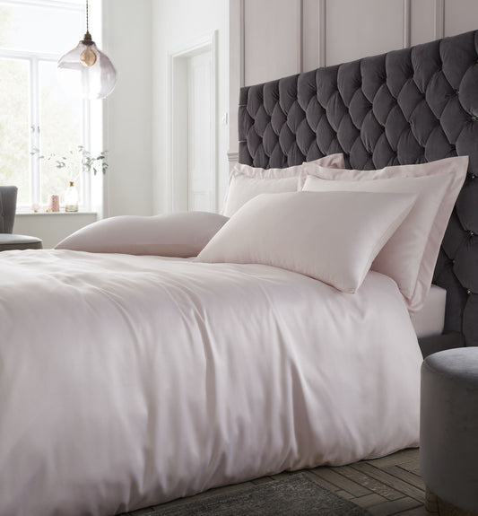 Catherine Lansfield Silky Soft Satin Duvet Cover Set - Blush