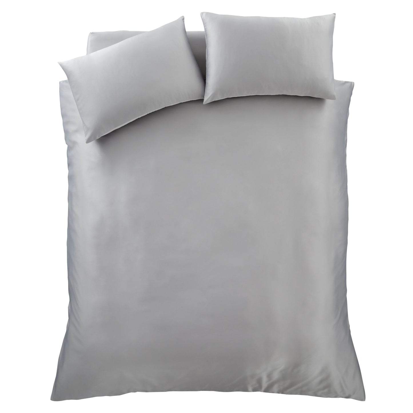 Catherine Lansfield Silky Soft Satin Duvet Cover Set - Silver
