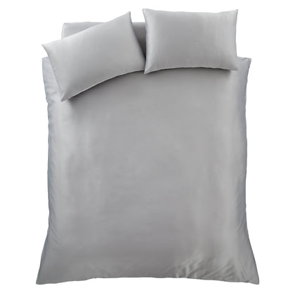 Catherine Lansfield Silky Soft Satin Duvet Cover Set - Silver