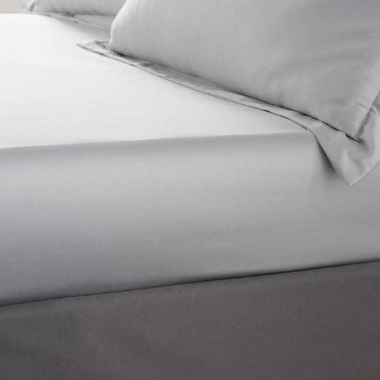 Catherine Lansfield Silky Soft Satin Fitted Sheet - Silver