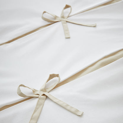 Catherine Lansfield Milo Bow Duvet Cover Set - Natural