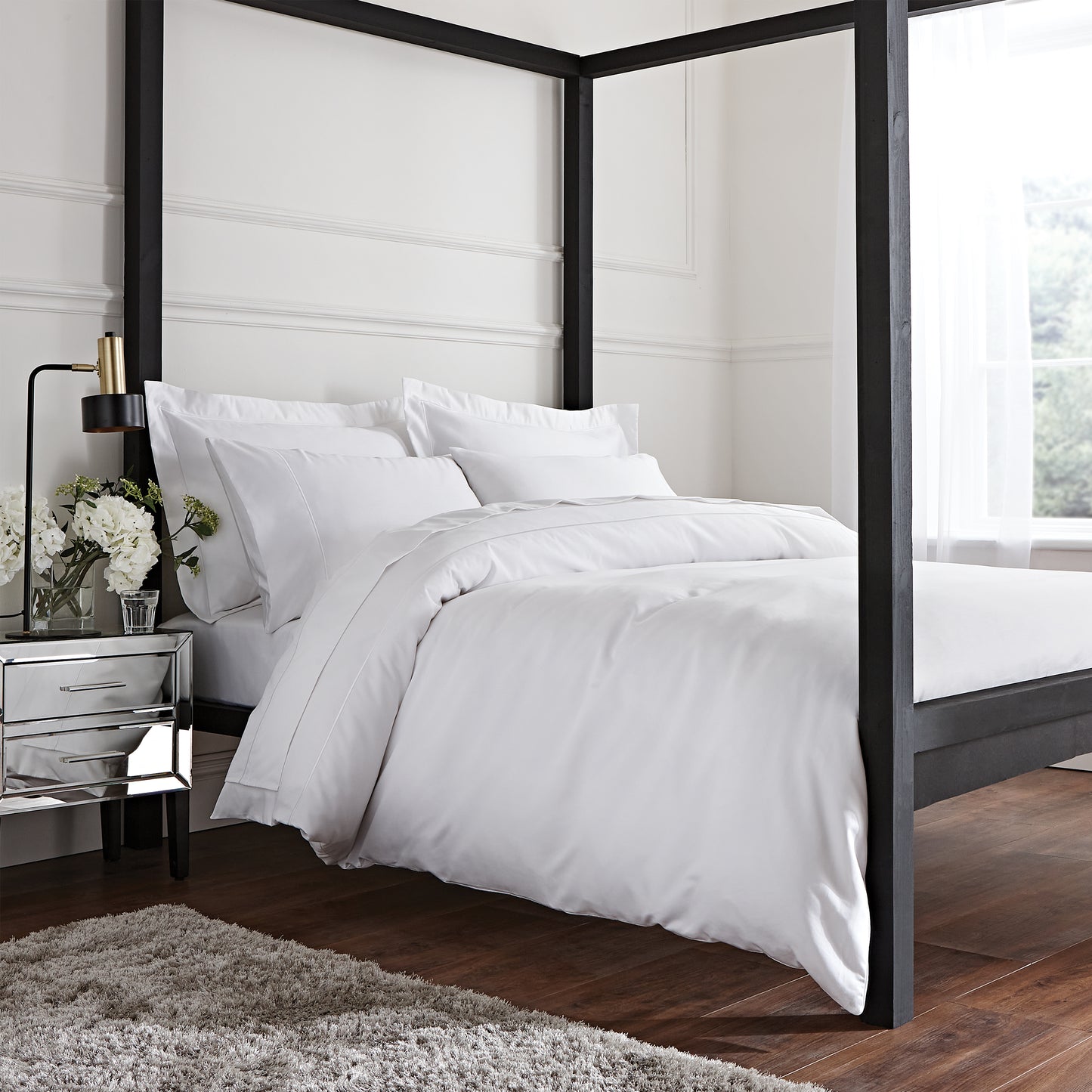 Bianca Luxury 800TC Cotton Sateen Duvet Cover Set - White