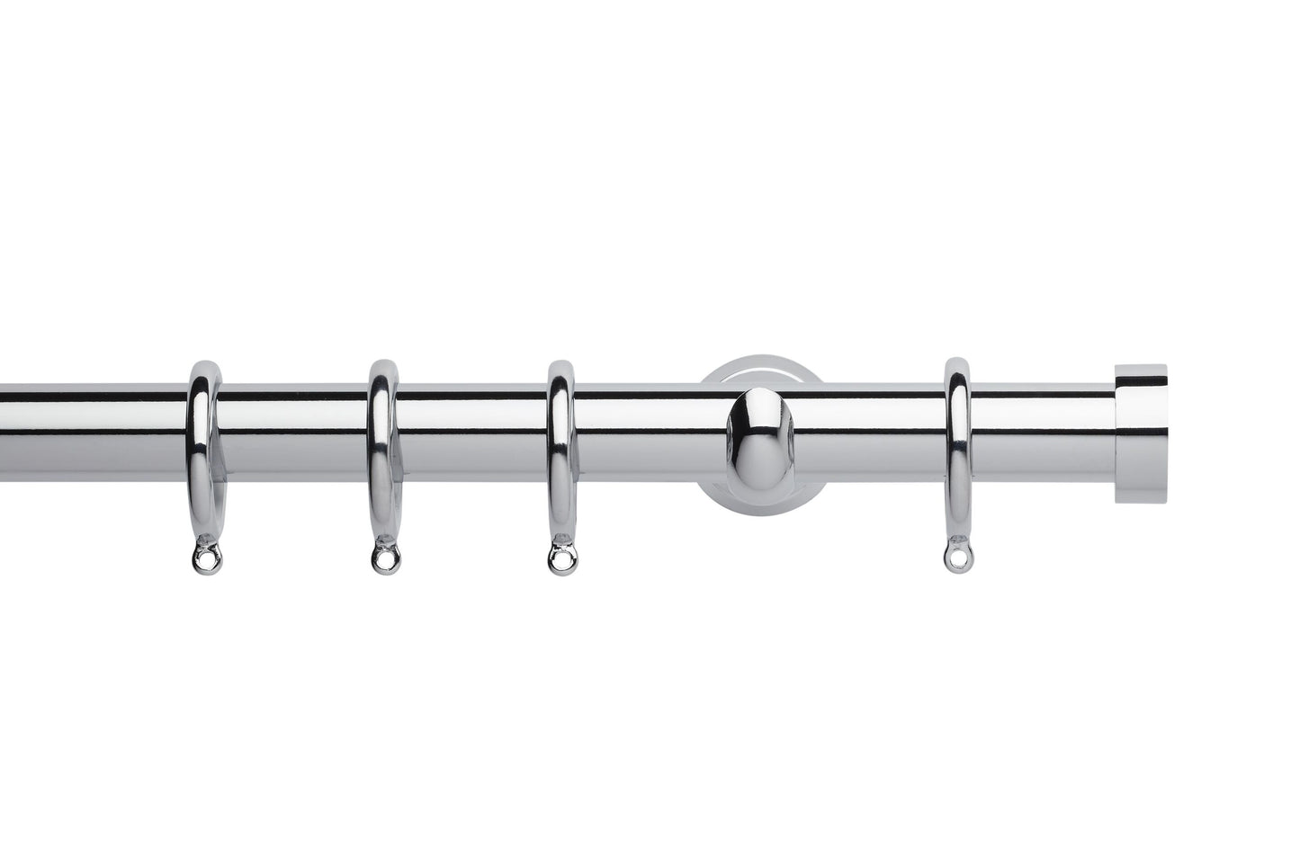 Hallis Neo End Cap 28mm Metal Curtain Pole (Cup Brackets) - Chrome