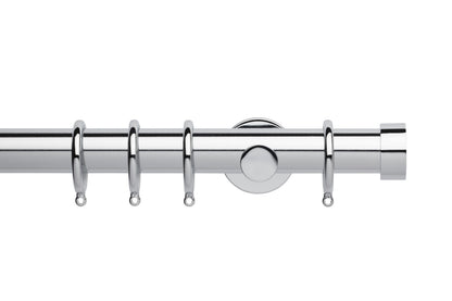 Hallis Neo End Cap 35mm Metal Curtain Pole - Chrome