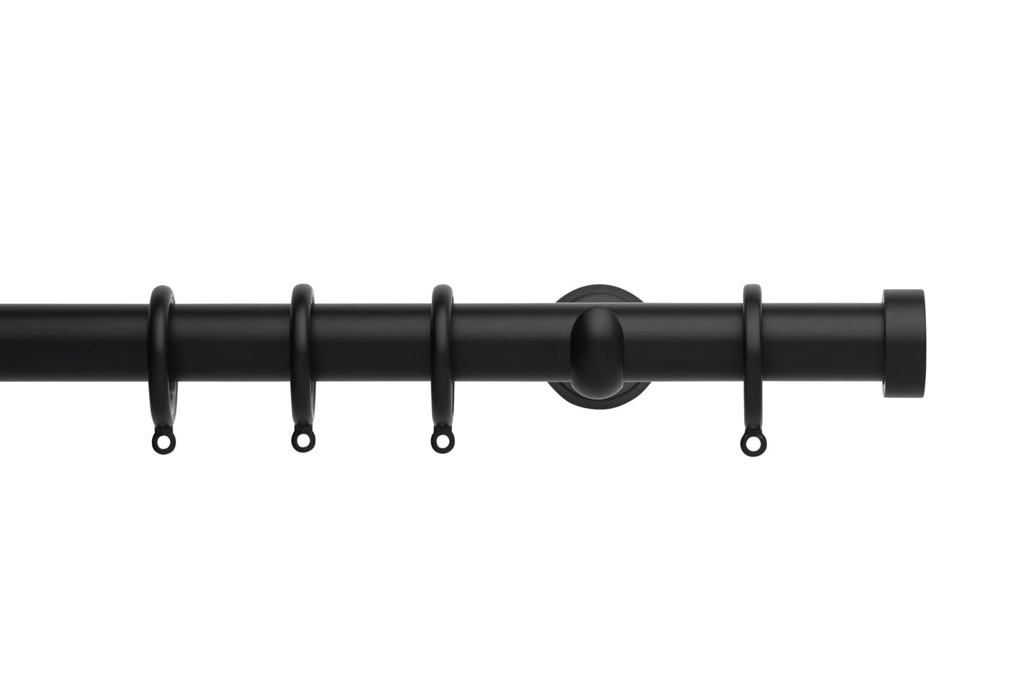 Hallis Neo End Cap 28mm Metal Curtain Pole (Cup Brackets) - Matt Black